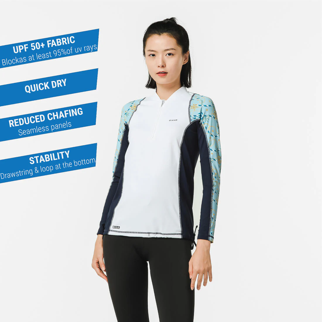 Women’s long sleeve uv-resistant surfing t-shirt black - Image 11