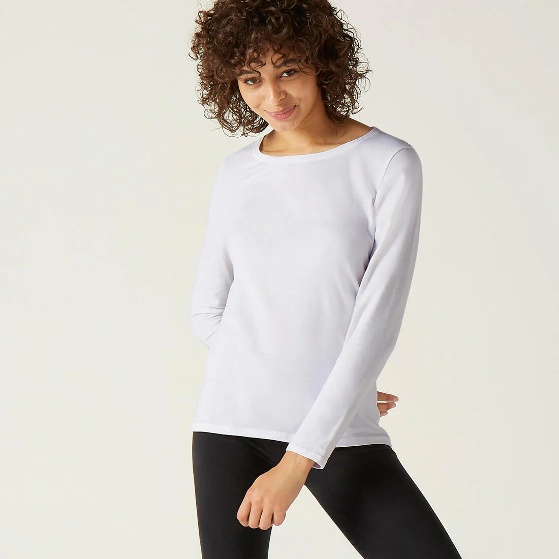 Women's Long-Sleeved Fitness T-Shirt 100 - Glacier