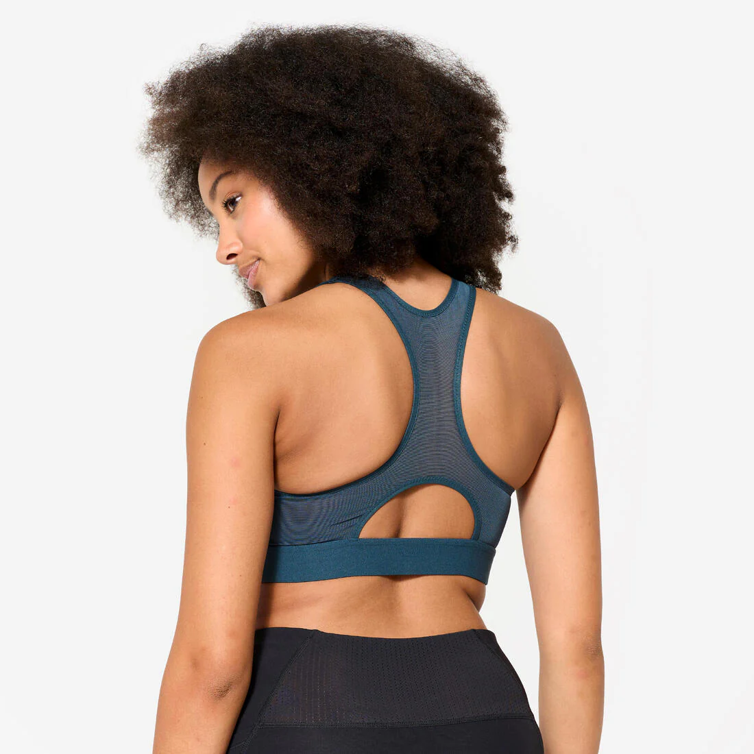 Women's Medium Support Ribbed Zip-Up Sports Bra - Smoky - Image 6