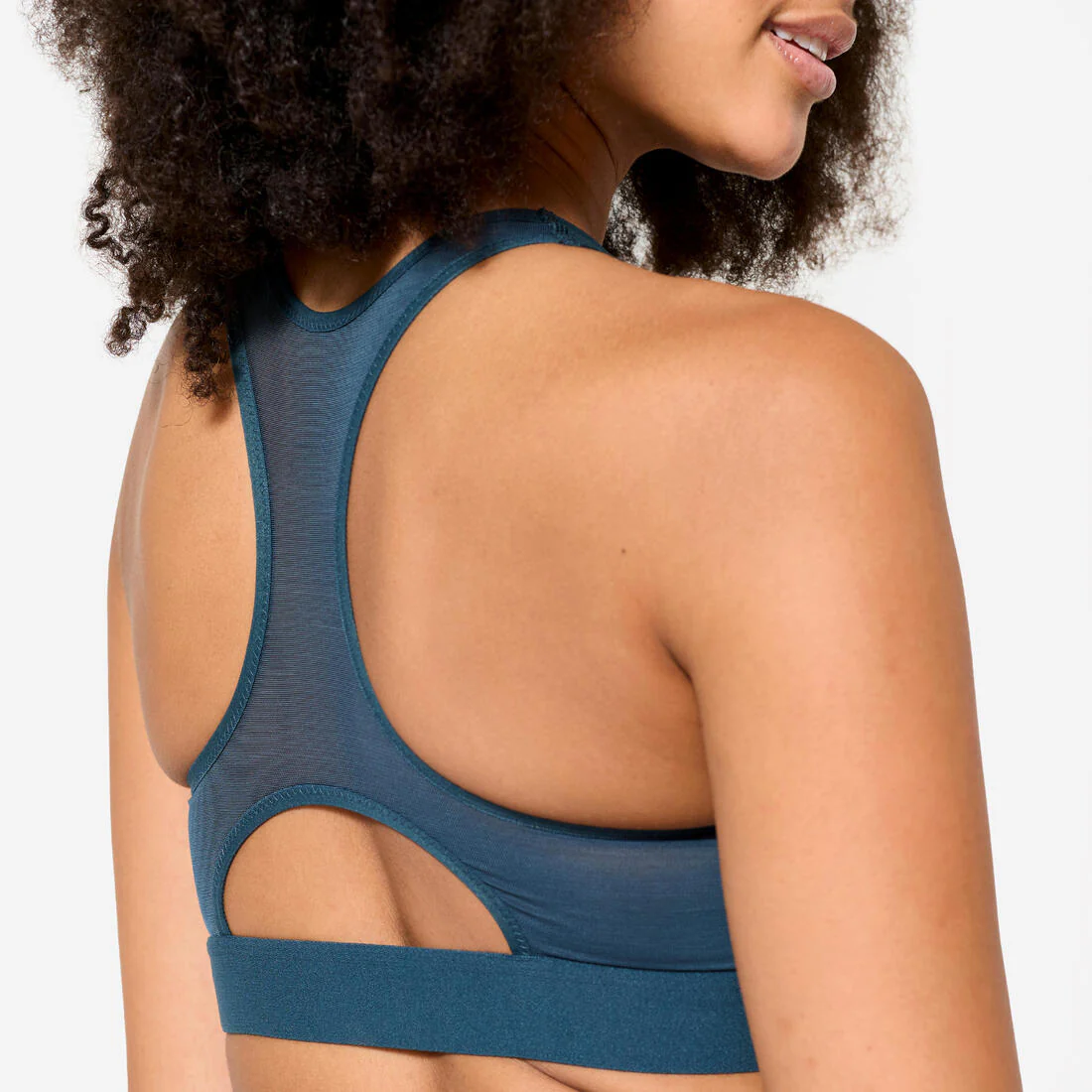 Women's Medium Support Ribbed Zip-Up Sports Bra - Smoky - Image 8