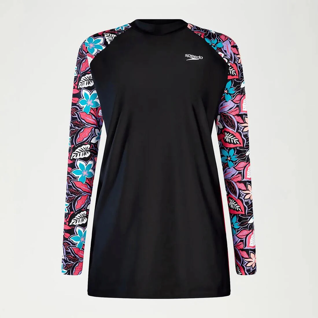 Women's Modesty Printed 3 Piece Set Black/Coral - Image 4