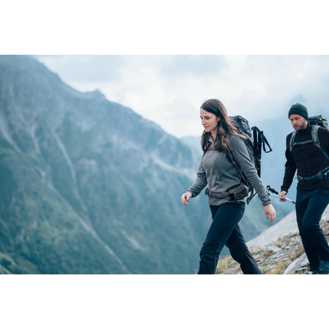 Women's Mountain Hiking Fleece MH100 - Grey - Image 2