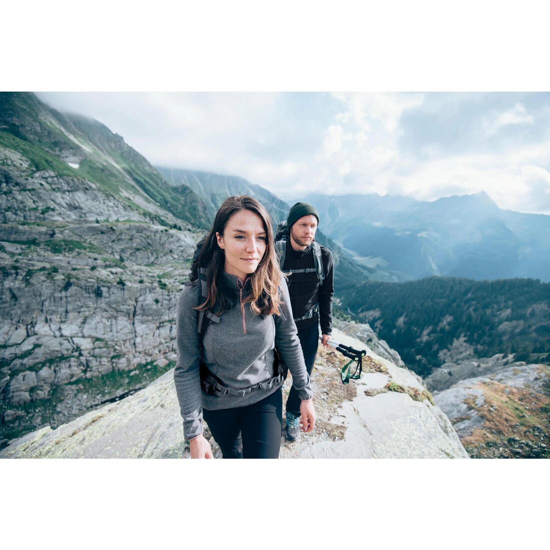 Women's Mountain Hiking Fleece MH100 - Grey - Image 6