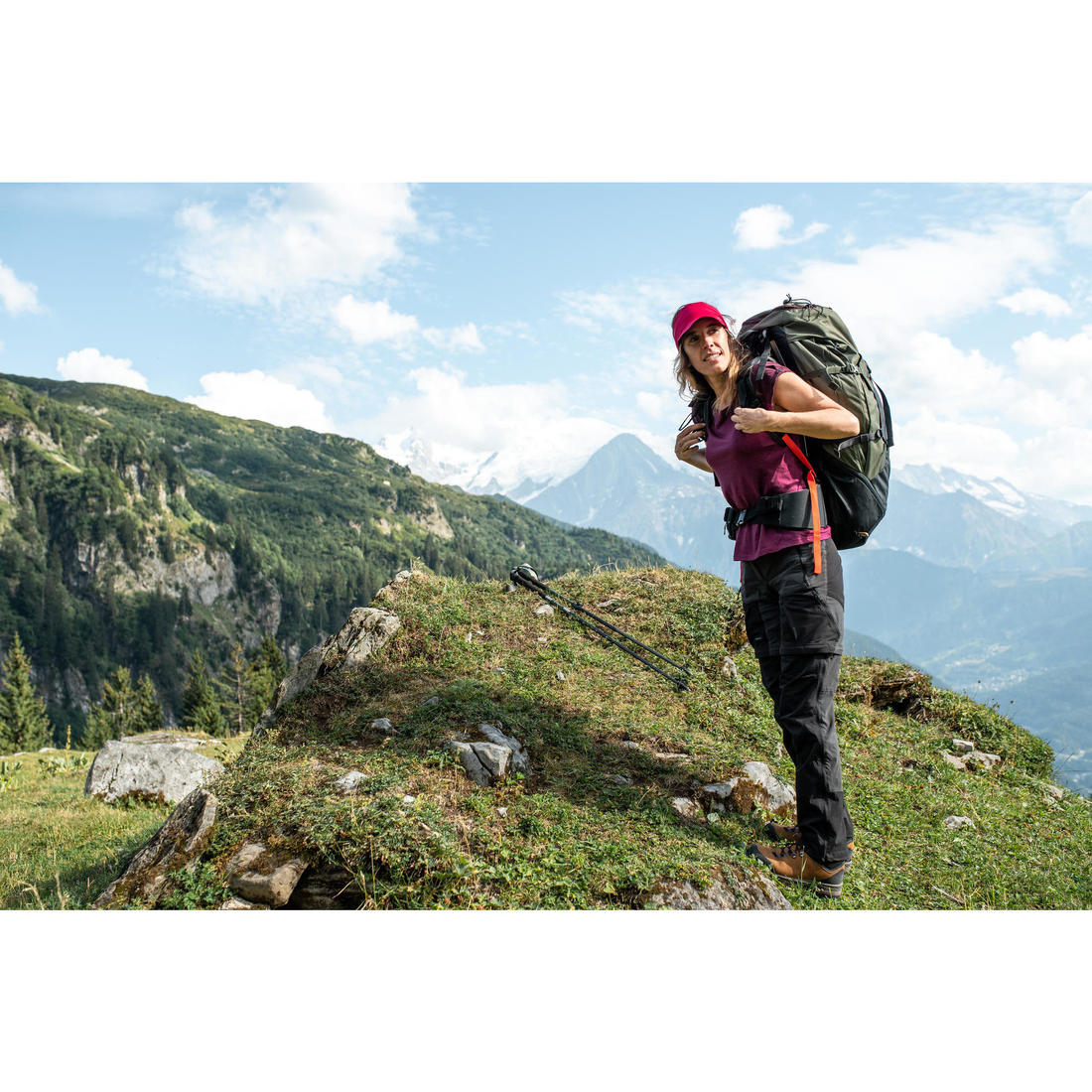 Women's Mountain Trekking 2-in-1 Zip-Off Trousers MT100 - grey - Image 14