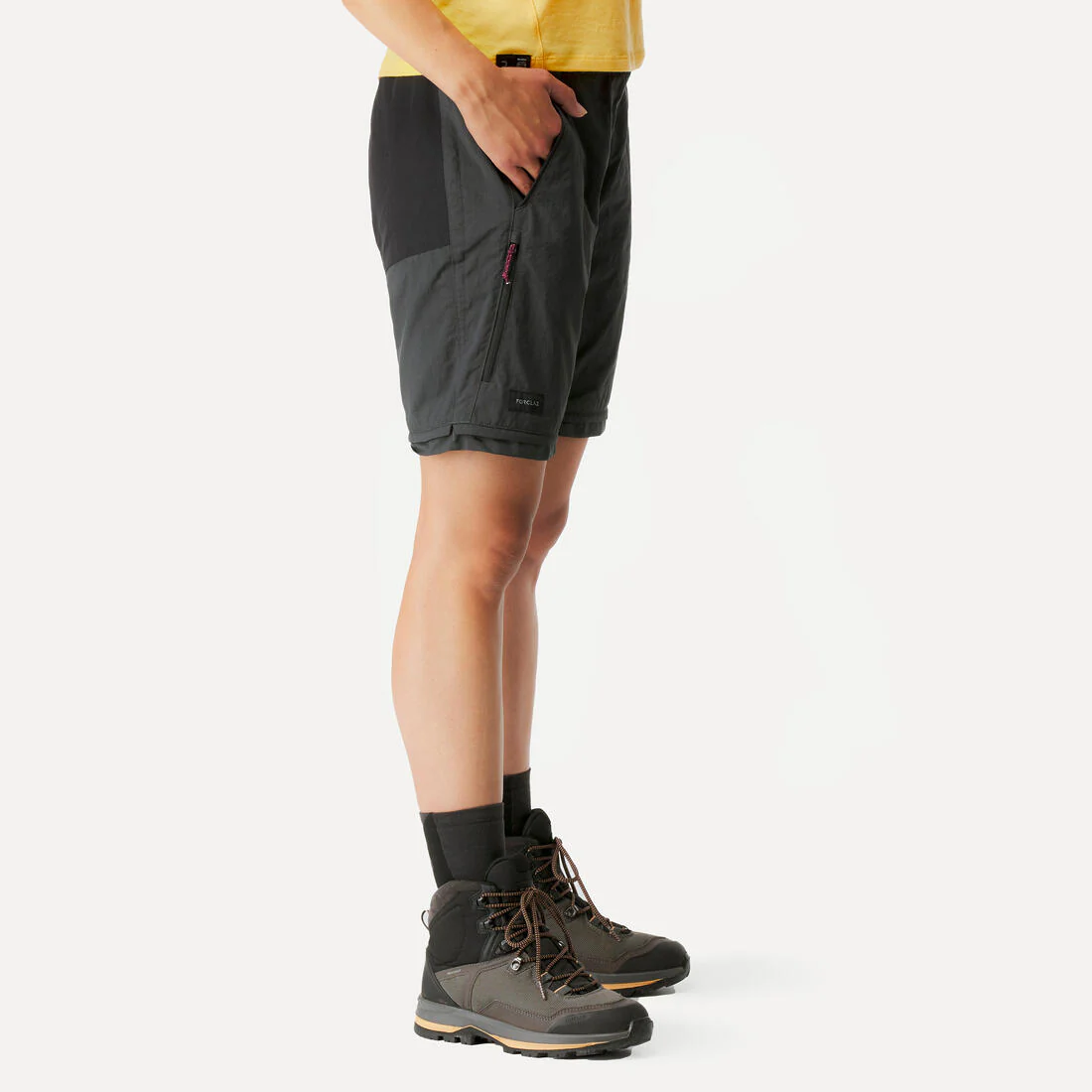 Women's Mountain Trekking 2-in-1 Zip-Off Trousers MT100 - grey - Image 5