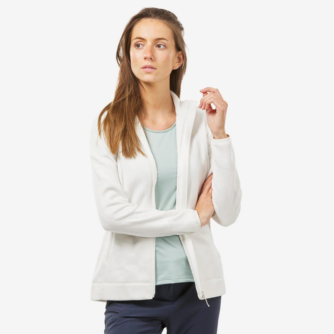 Women’s Mountain Walking Full-zip Fleece MH100