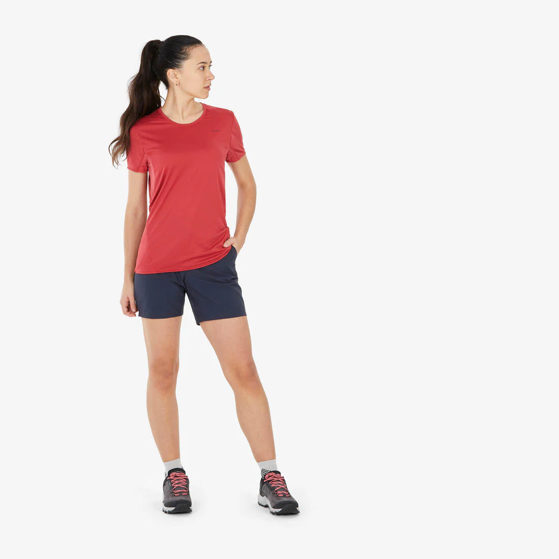 Women’s Mountain Walking Short-Sleeved T-Shirt MH100 - Image 3