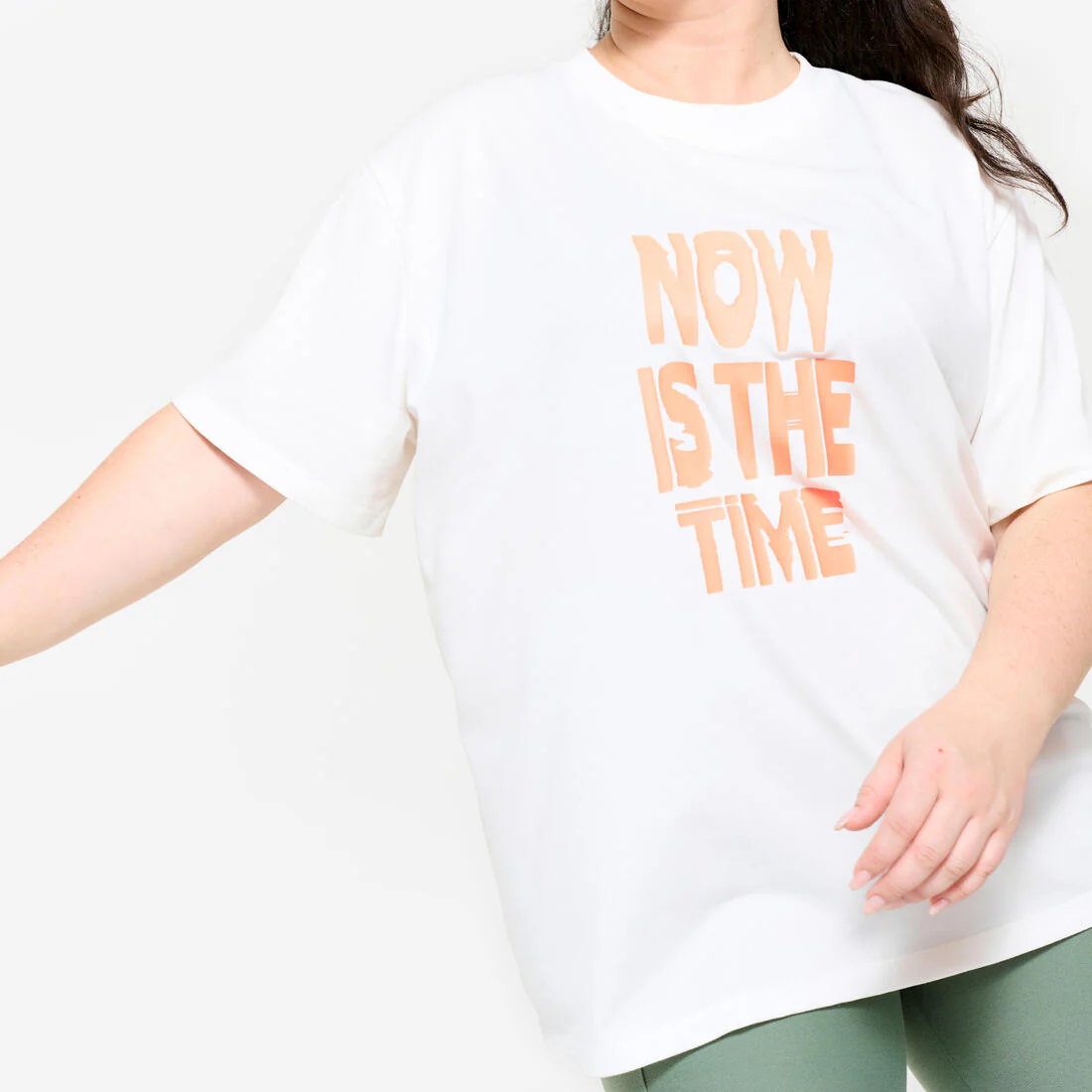 Women's Oversize Cotton T-Shirt - White - Image 3