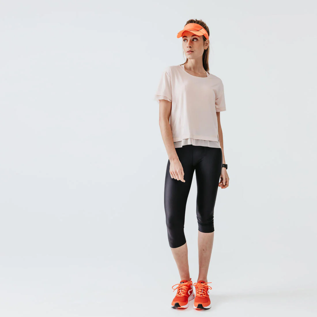 Women's Running Short Leggings - Kiprun Run 100 Black - Image 3