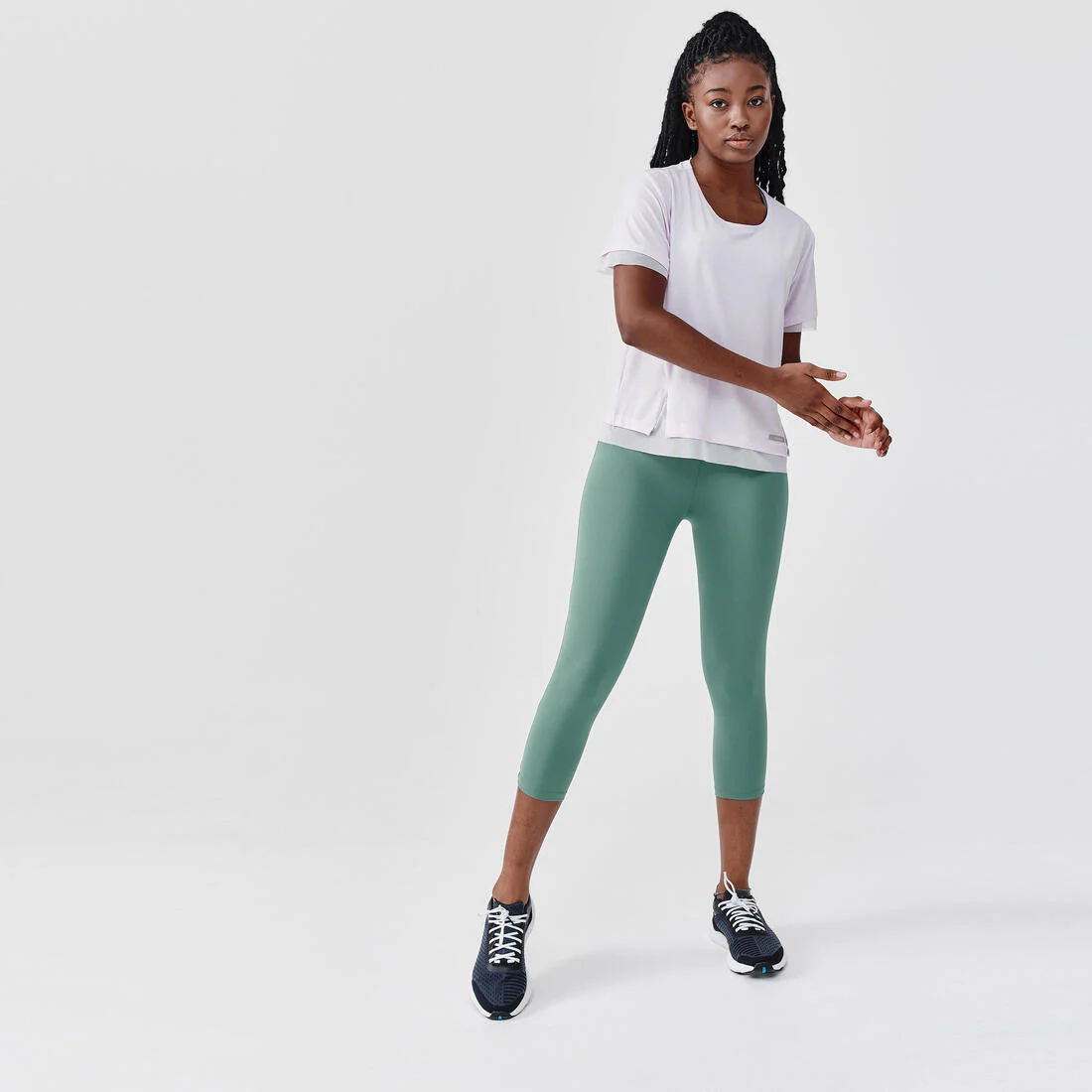 Women's short running leggings Support - green - Image 2