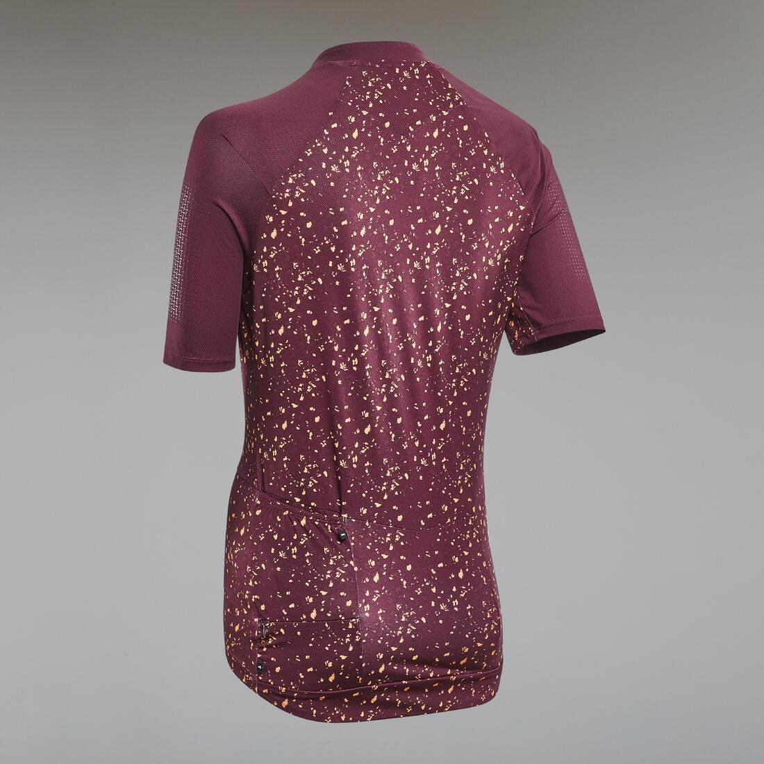Women's Short-Sleeved Mountain Bike Jersey EXPL 500 - Burgundy - Image 8
