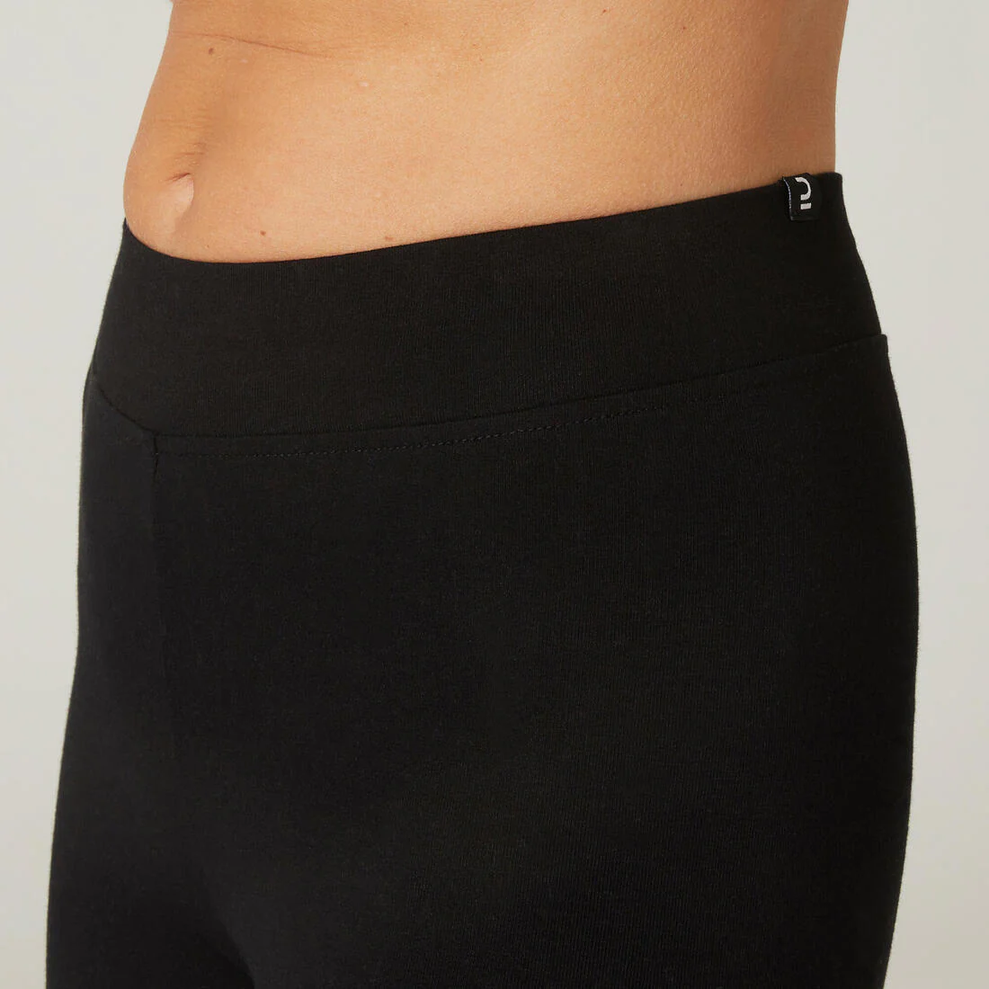 Women's Slim-Fit Fitness Cropped Bottoms 500 - Black - Image 4
