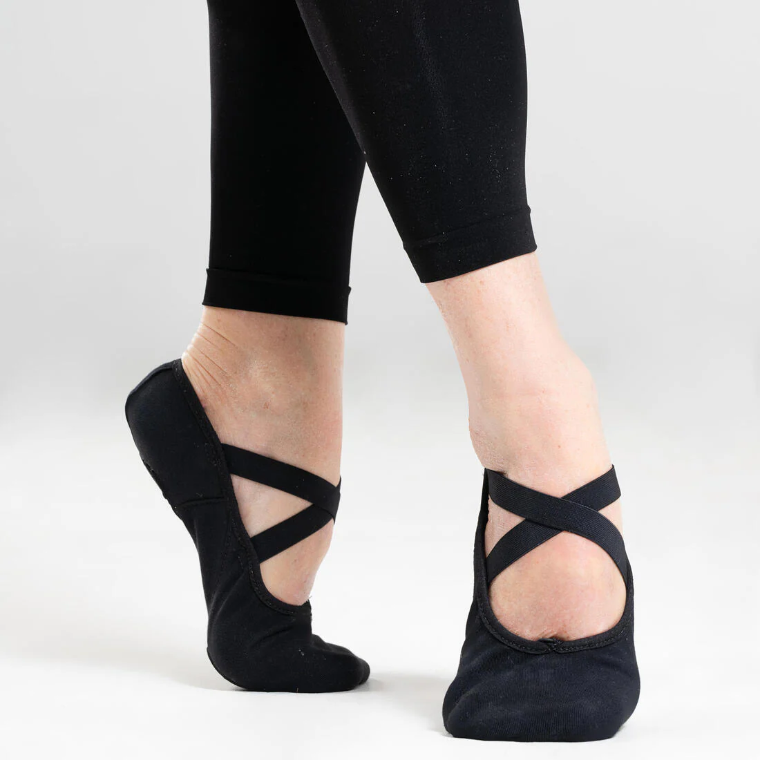 Women's Split-Sole Canvas Demi-Pointe Ballet Shoes - Salmon - Image 4