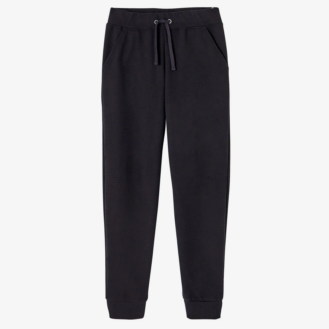 Women's Straight-Cut Cotton Jogging Fitness Bottoms With Pocket 500 - Black - Image 5