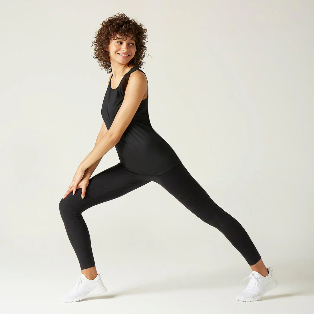 Women's Straight-Cut Crew Neck Cotton Fitness Tank Top 100 - Icy - Image 4