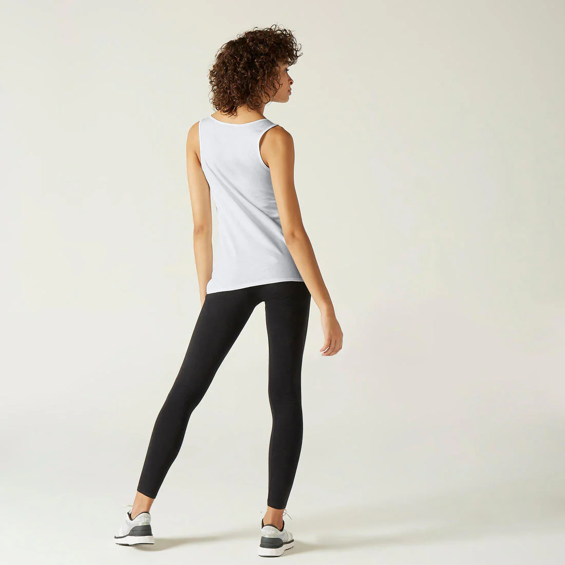 Women's Straight-Cut Crew Neck Cotton Fitness Tank Top 100 - Icy - Image 5