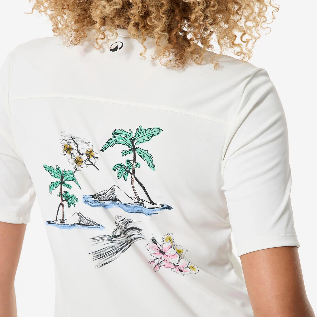 Women’s surfing short sleeve UV-protection t-shirt - Malou greige - Image 5
