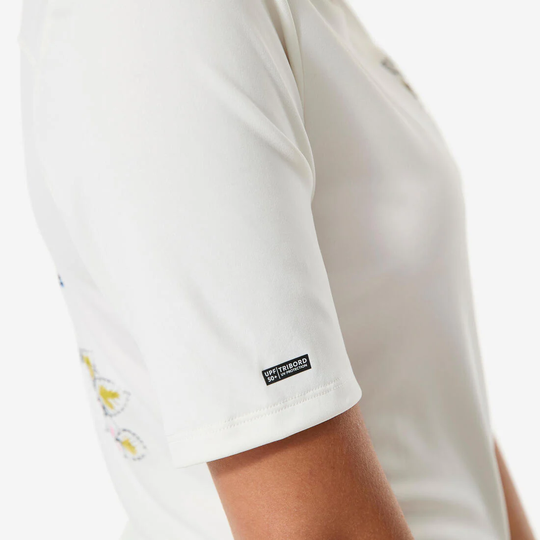 Women’s surfing short sleeve UV-protection t-shirt - Malou greige - Image 7