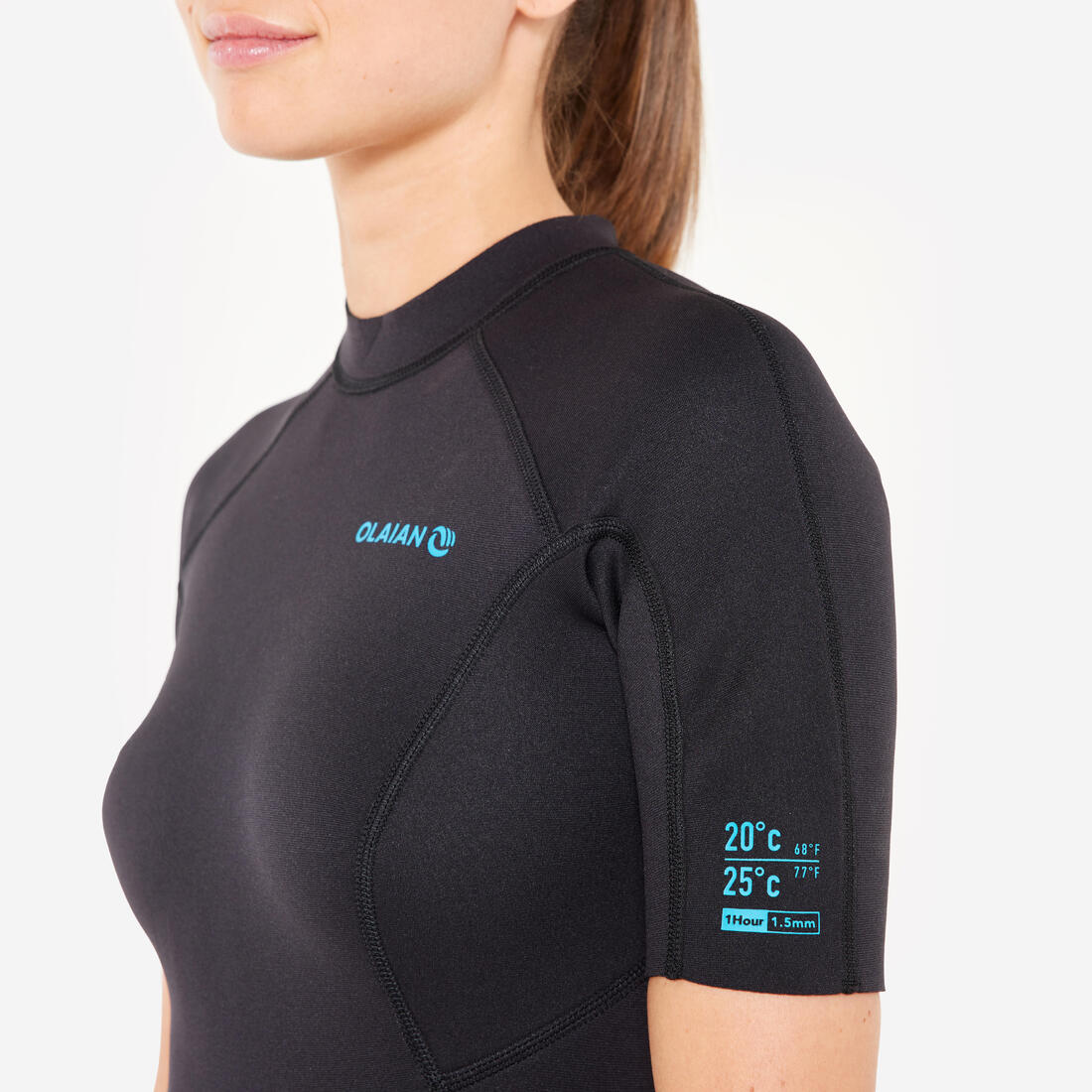 Women’s Surfing Shorty Wetsuit 100 Neoprene 1,5 mm - Image 3