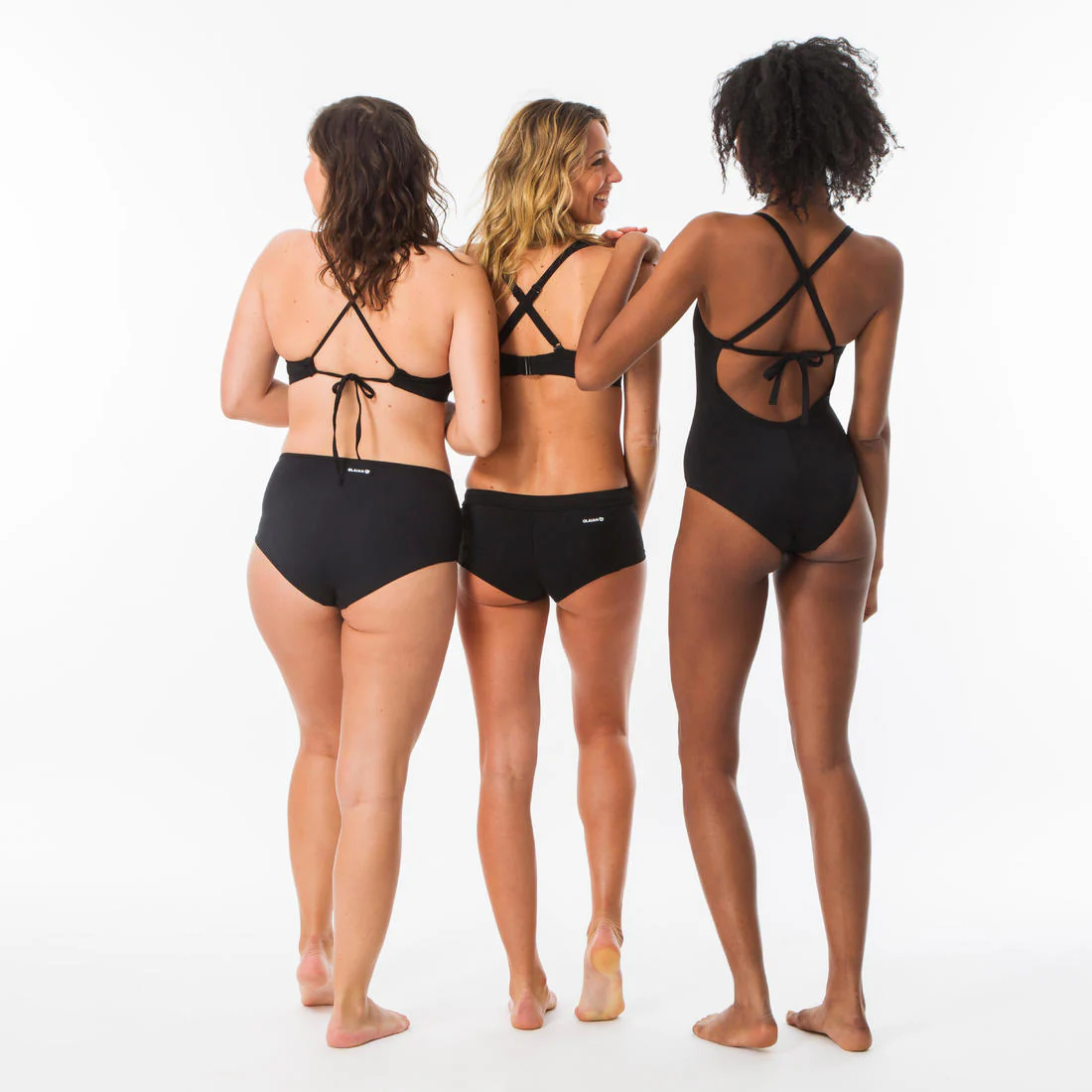 Women's surfing swimsuit bikini top with padded cups ANDREA - BLACK - Image 11
