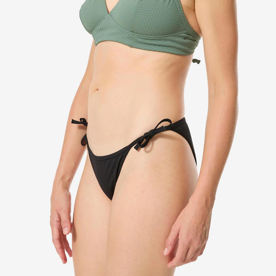Women’s surfing textured tie-side bikini bottom briefs, Sandy simy black - Image 5