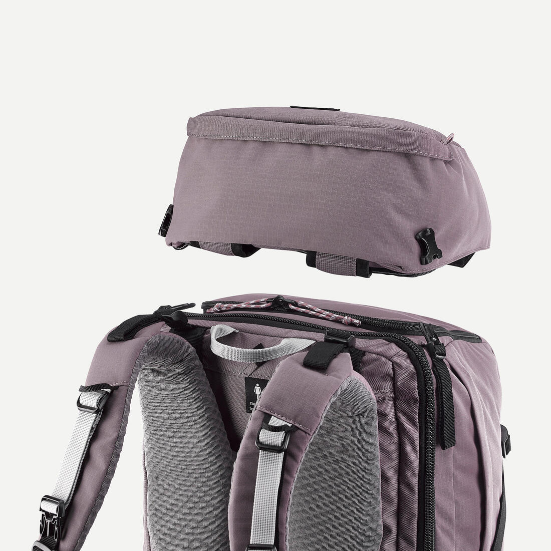 Women's Travel 900 60+6L suitcase-style travel backpack - Brown - Image 11