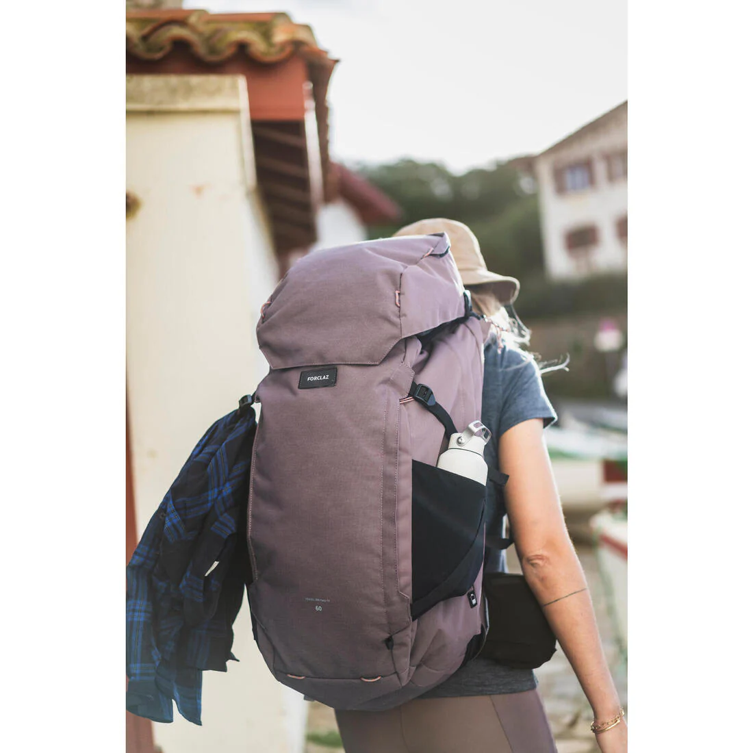 Women's Travel 900 60+6L suitcase-style travel backpack - Brown - Image 3