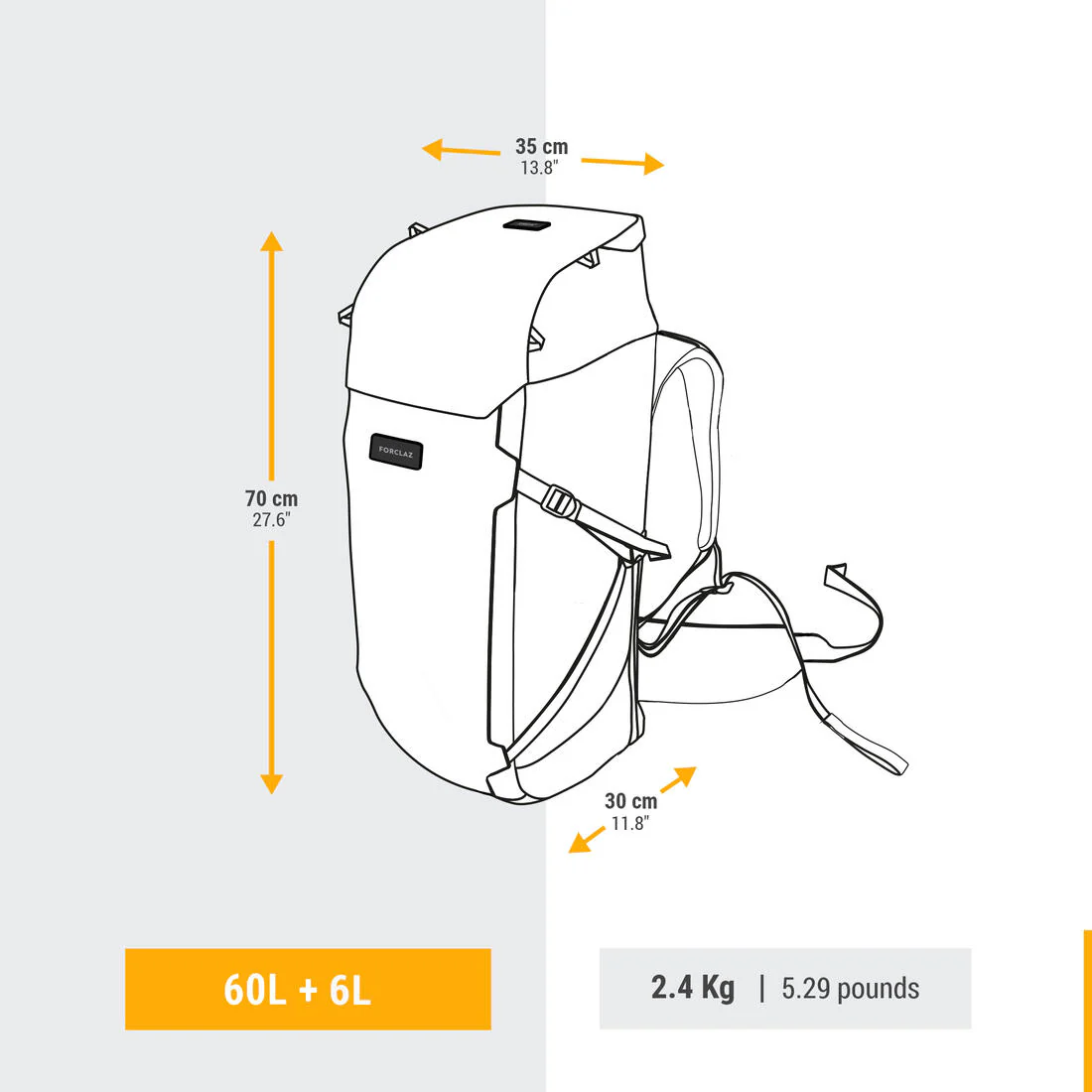 Women's Travel 900 60+6L suitcase-style travel backpack - Brown - Image 4