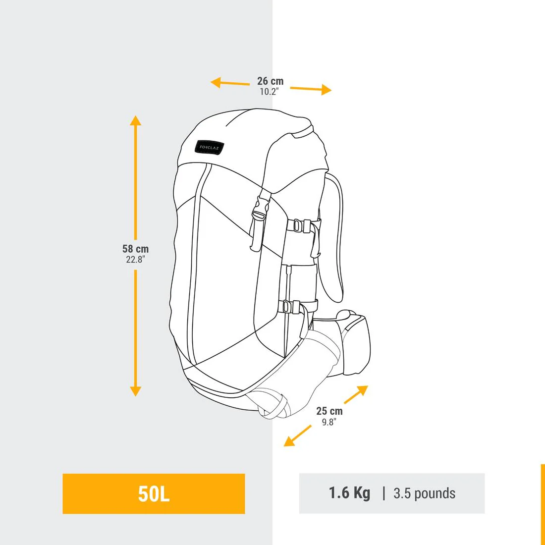 Women's Trekking 50 L Backpack MT100 Easyfit - Image 4
