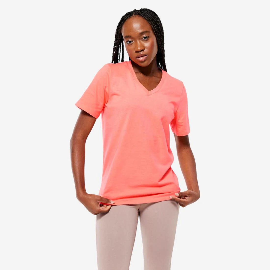 Women's V-Neck Cotton Fitness T-Shirt - Image 2