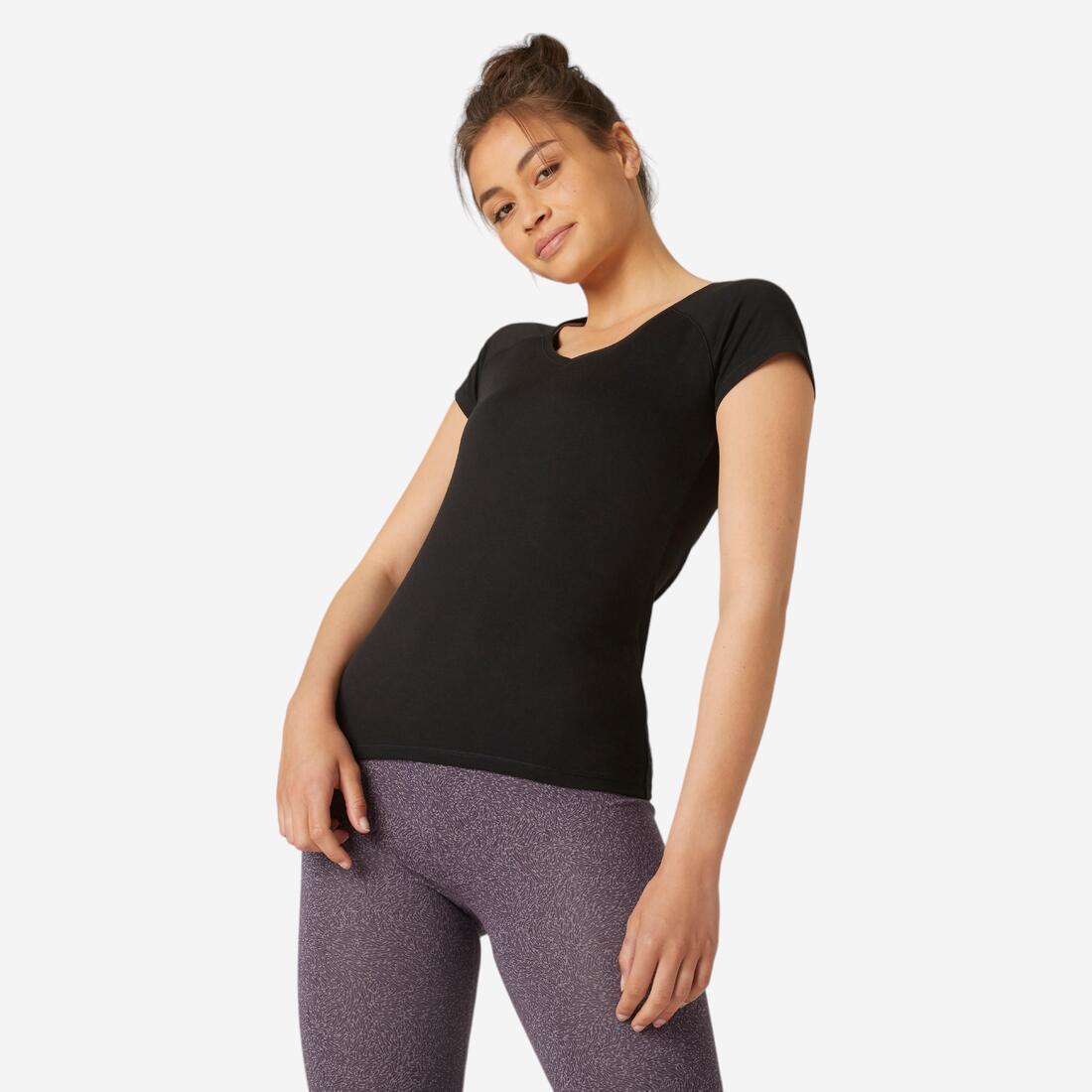 Women's V-Neck Fitness T-Shirt 500 - Ice - Image 2