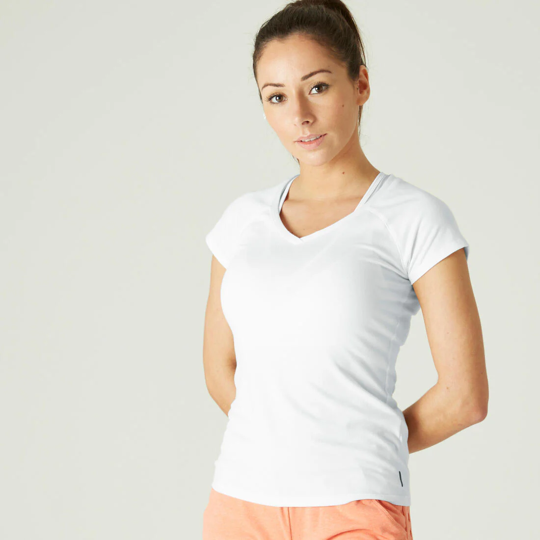 Women's V-Neck Fitness T-Shirt 500 - Ice - Image 23