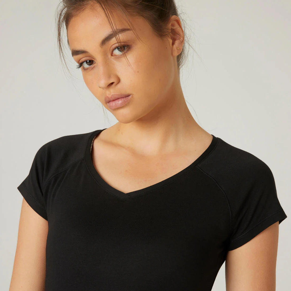 Women's V-Neck Fitness T-Shirt 500 - Ice - Image 5