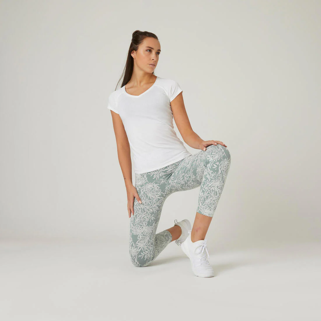 Women's V-Neck Fitness T-Shirt 500 - Ice - Image 6