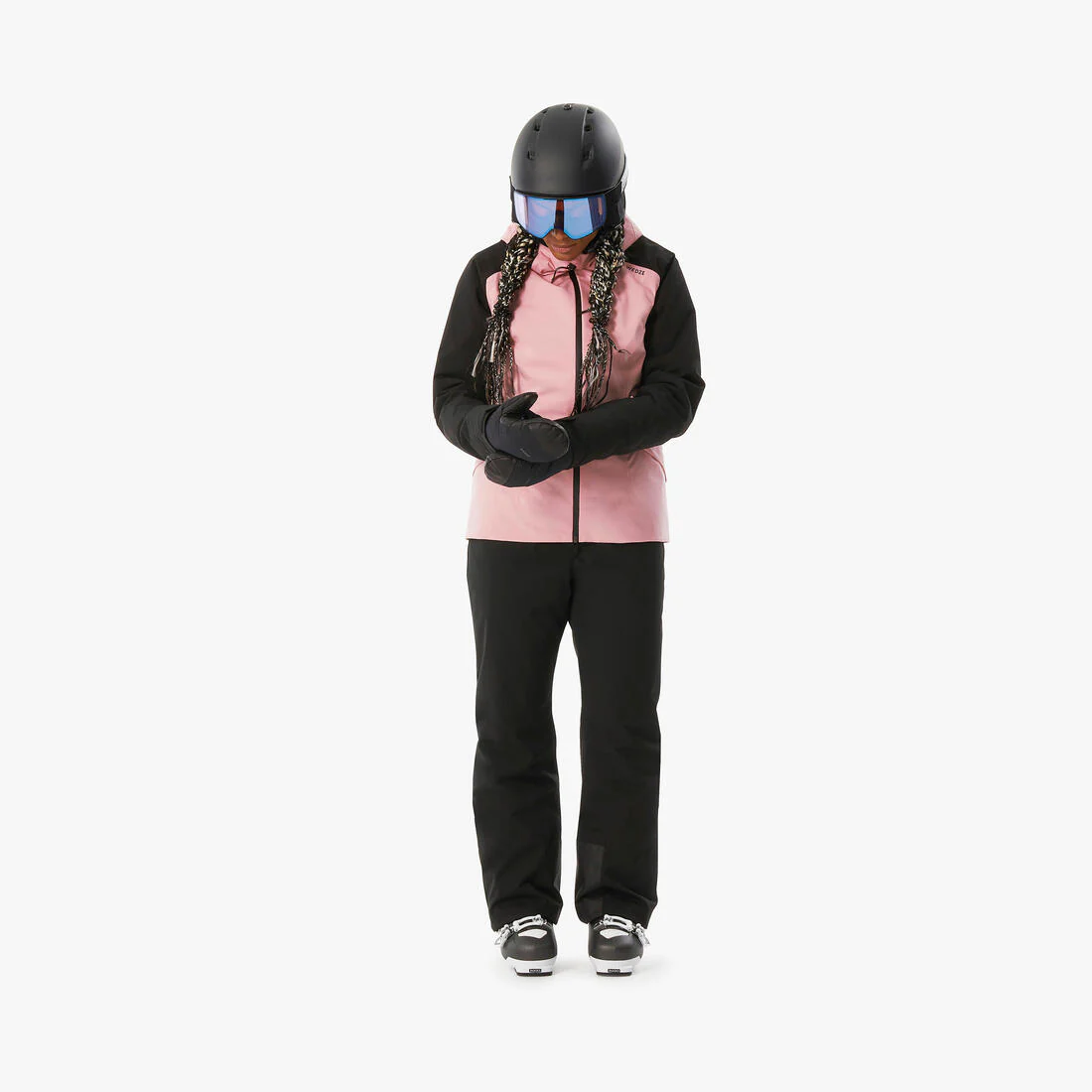 Women’s warm and comfortable skiing and snowboarding trousers, Ski 100 - Black - Image 3