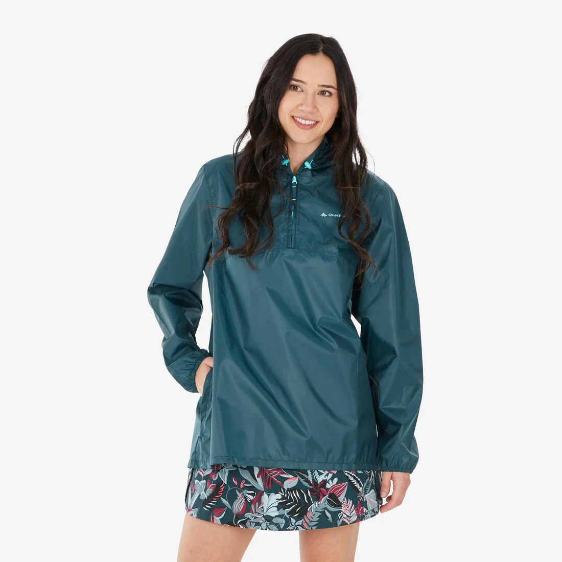 Women’s Water-repellent, Windproof Hiking Jacket Raincut 1/2 Zip - Blue
