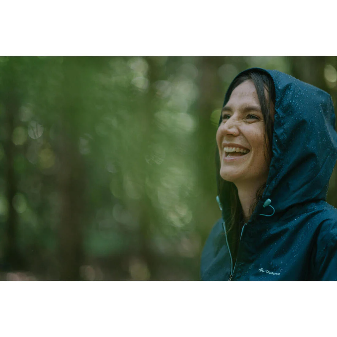 Women’s Water-repellent, Windproof Hiking Jacket Raincut 1/2 Zip - Blue - Image 12