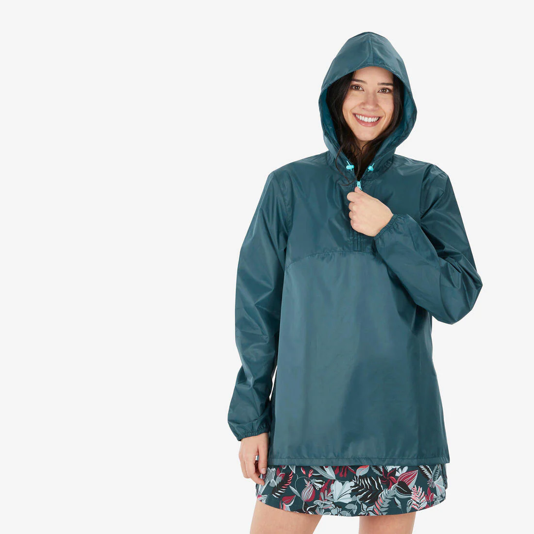 Women’s Water-repellent, Windproof Hiking Jacket Raincut 1/2 Zip - Blue - Image 4