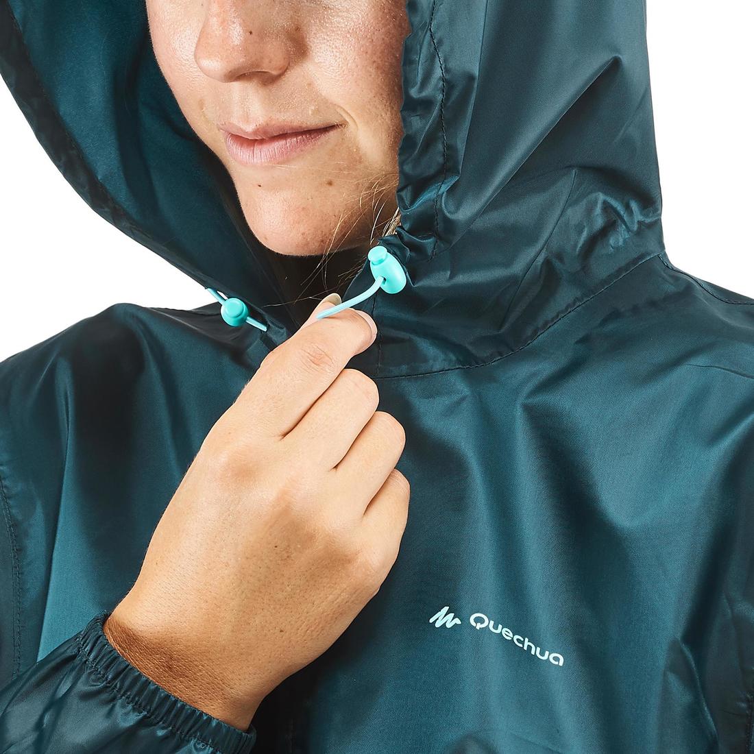 Women’s Water-repellent, Windproof Hiking Jacket Raincut 1/2 Zip - Blue - Image 5