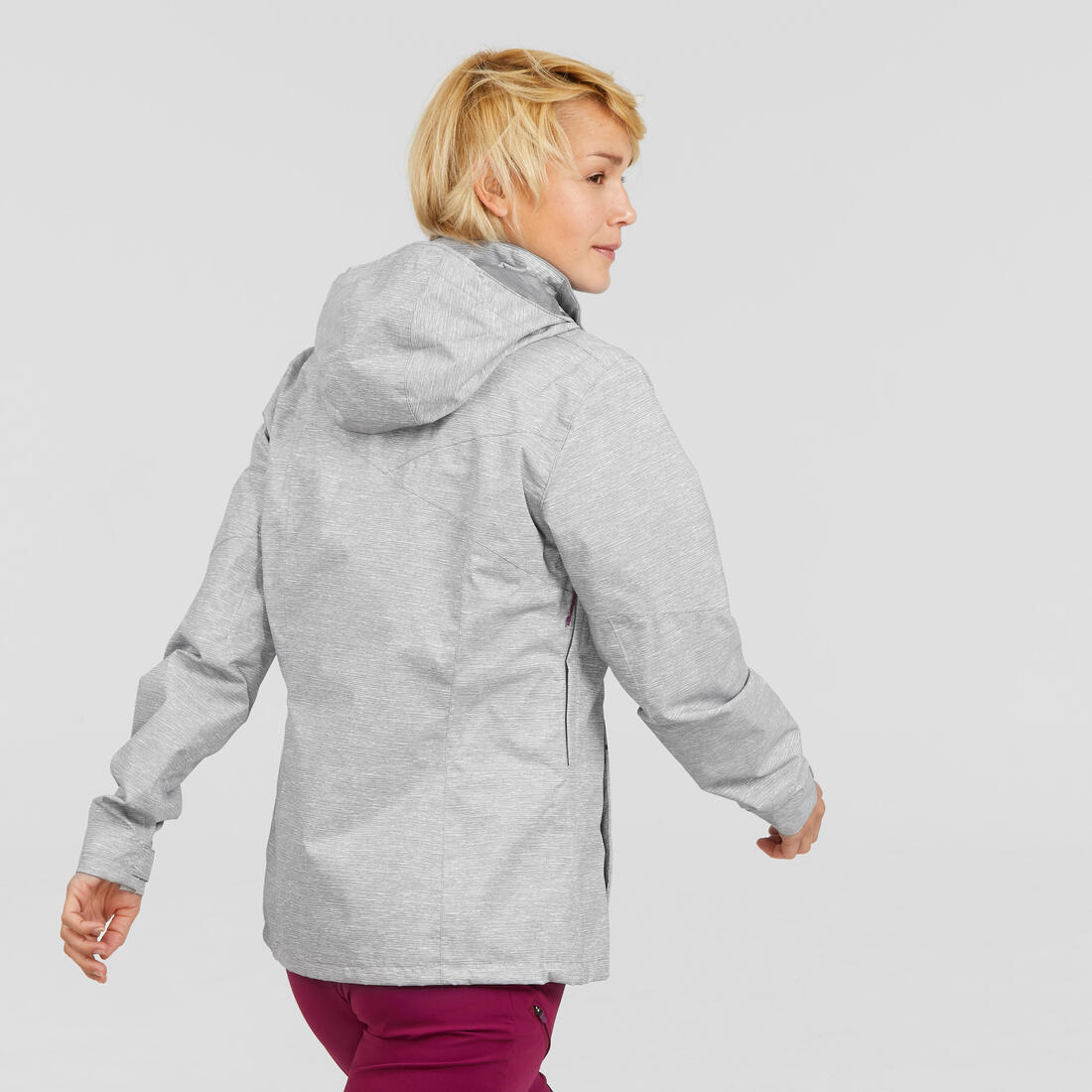 Women's waterproof hiking jacket MH100 - Grey - Image 4