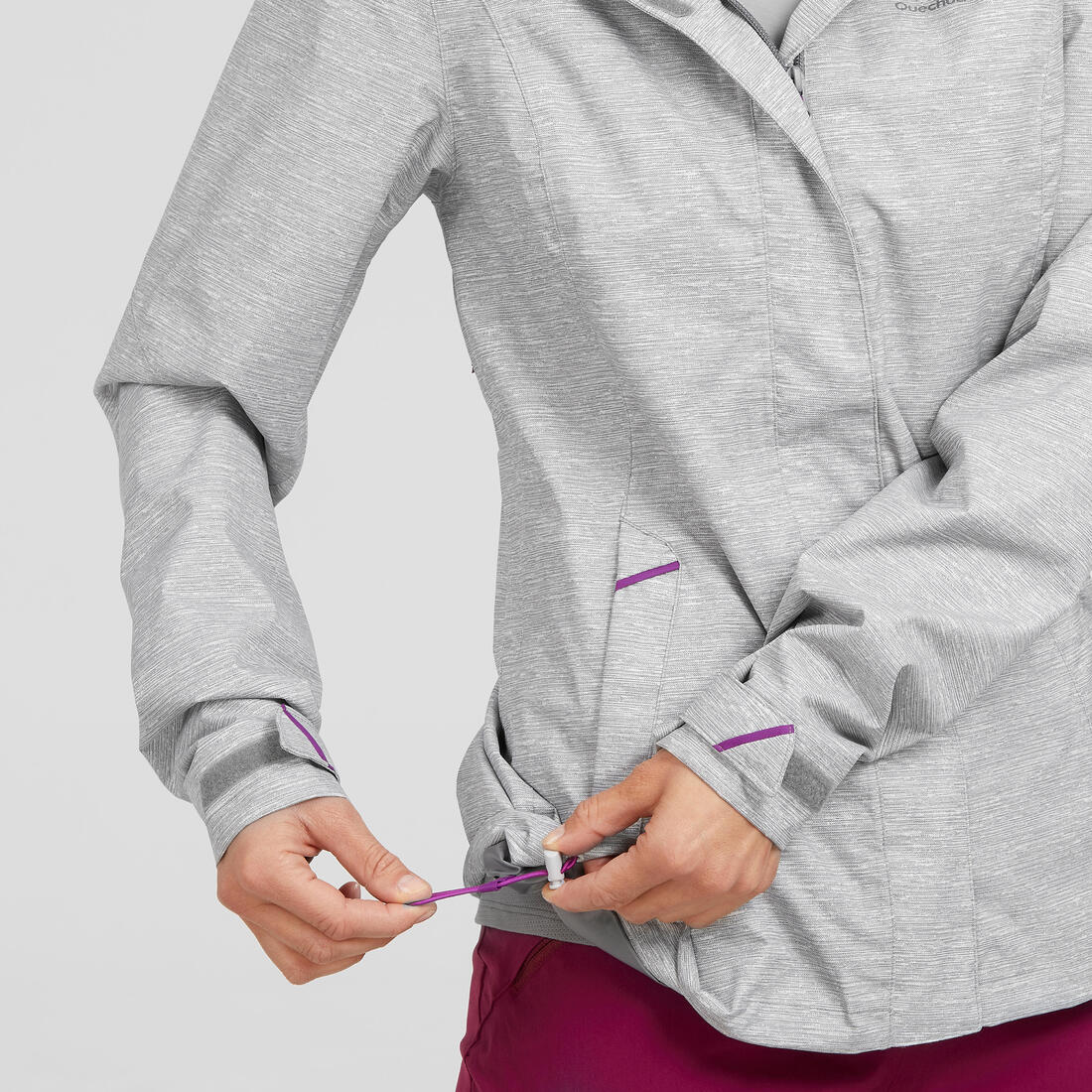 Women's waterproof hiking jacket MH100 - Grey - Image 6