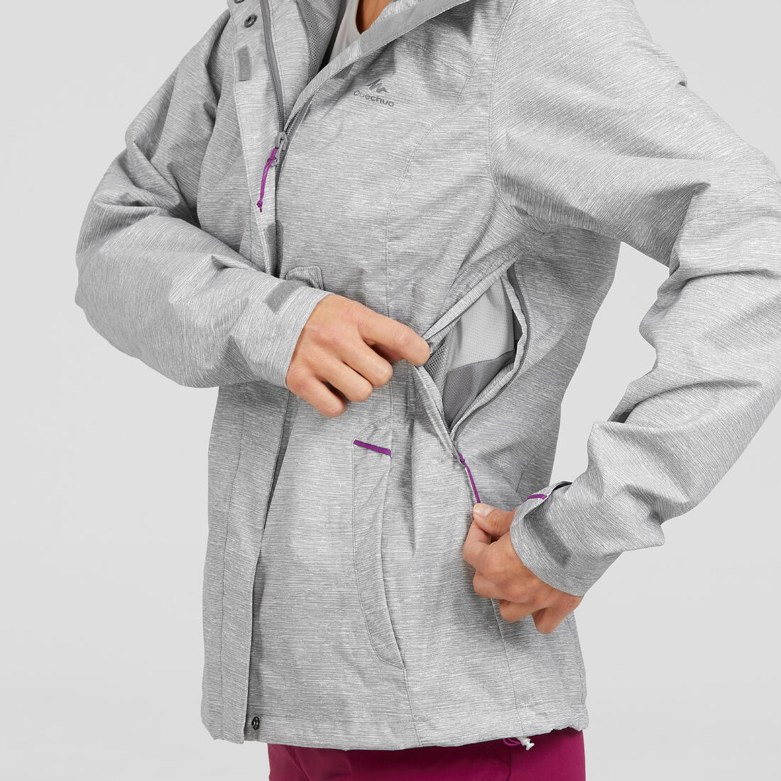 Women's waterproof hiking jacket MH100 - Grey - Image 7