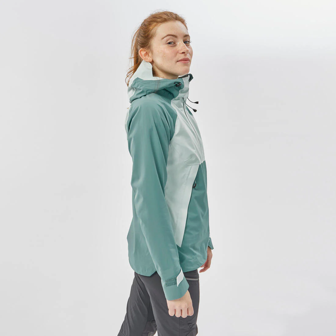 Women’s waterproof hiking jacket, MH500 - Orange & - Image 10