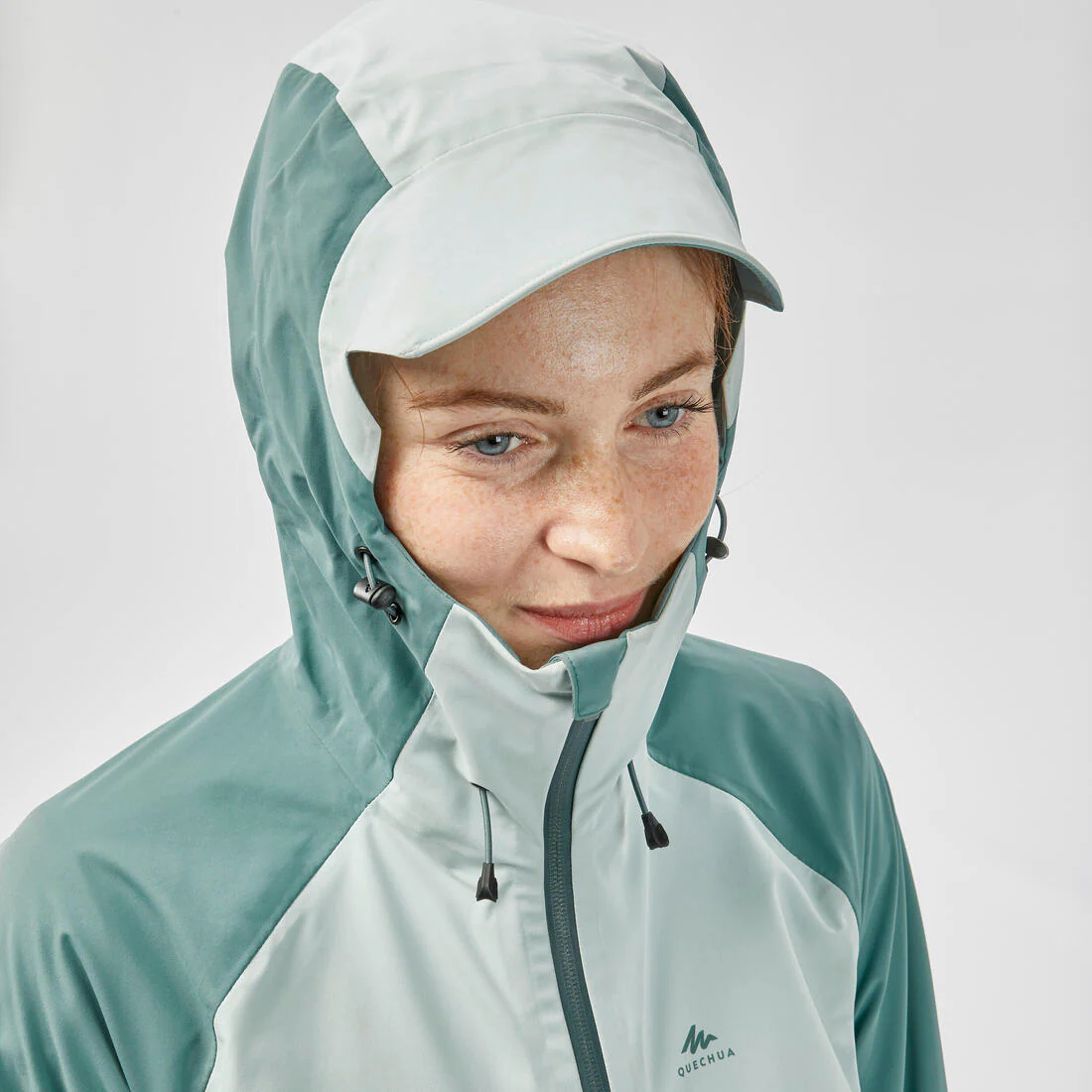 Women’s waterproof hiking jacket, MH500 - Orange & - Image 13