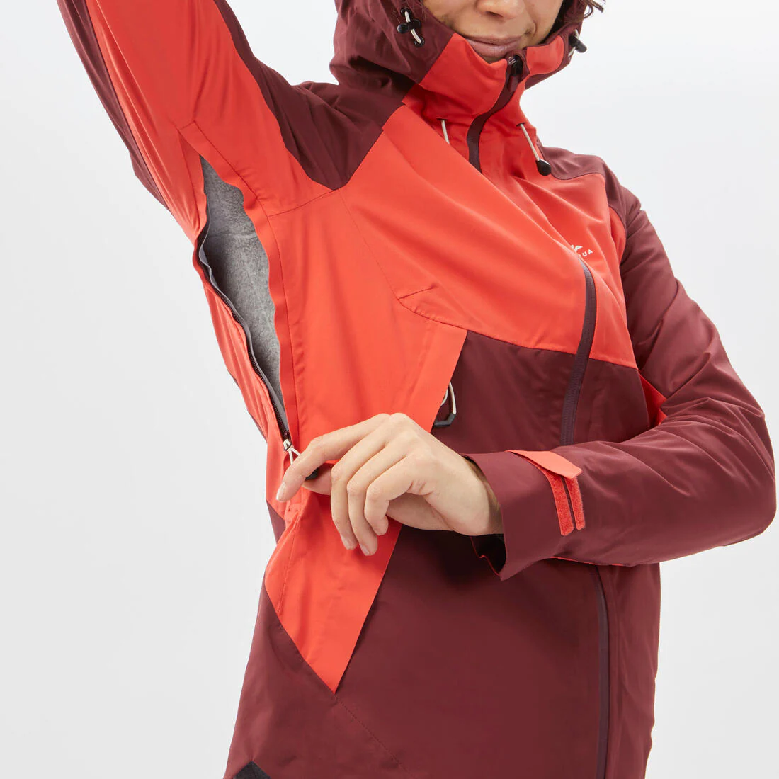 Women’s waterproof hiking jacket, MH500 - Orange & - Image 17