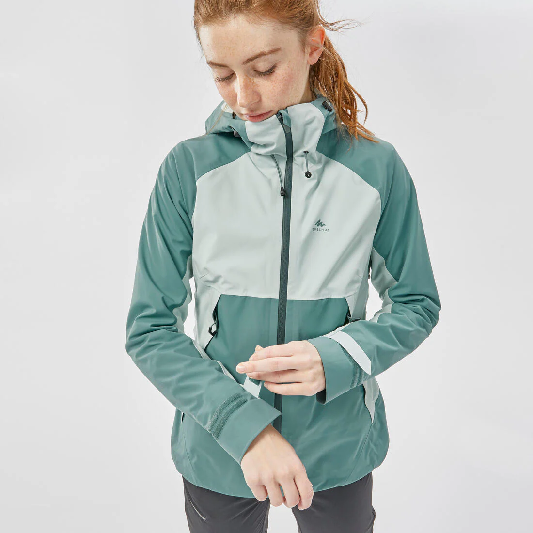 Women’s waterproof hiking jacket, MH500 - Orange & - Image 18