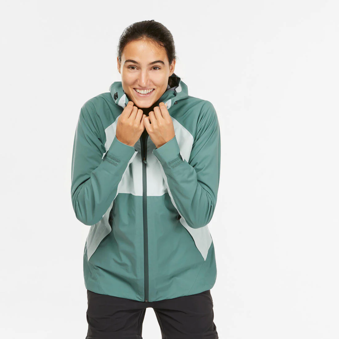 Women’s waterproof hiking jacket, MH500 - Orange & - Image 31