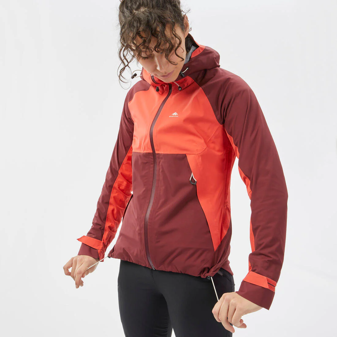 Women’s waterproof hiking jacket, MH500 - Orange & - Image 33