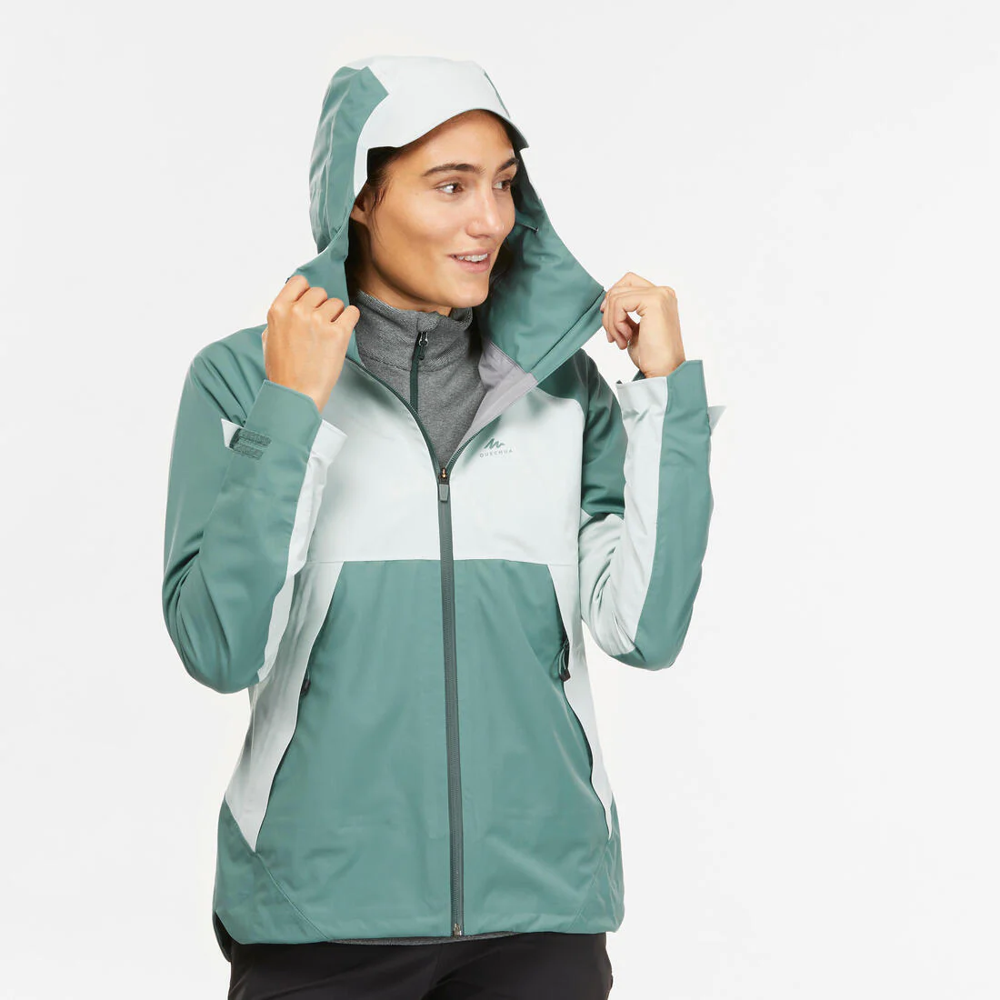 Women’s waterproof hiking jacket, MH500 - Orange & - Image 34