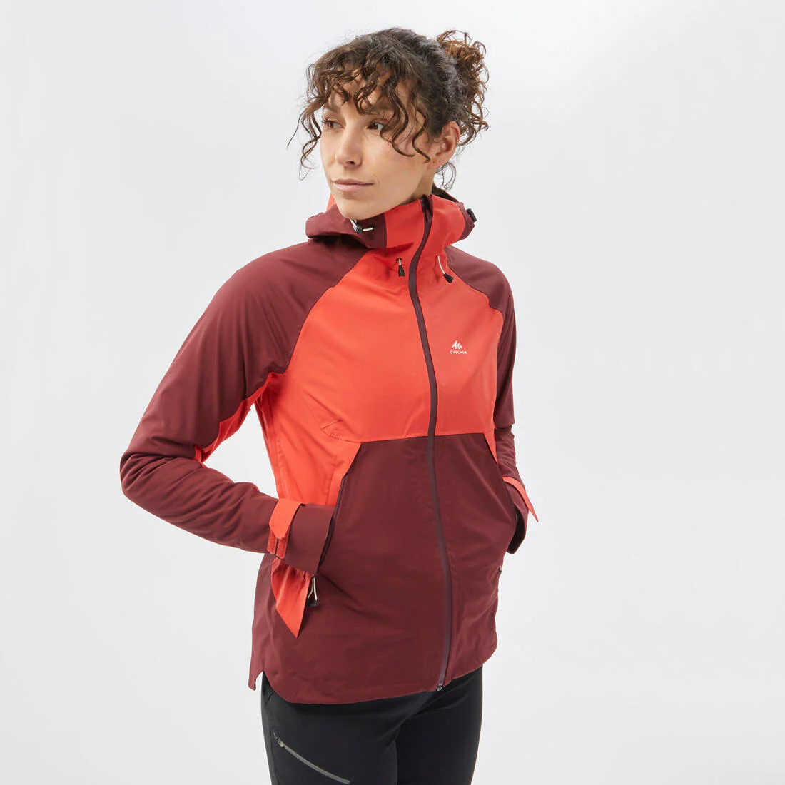 Women’s waterproof hiking jacket, MH500 - Orange & - Image 35